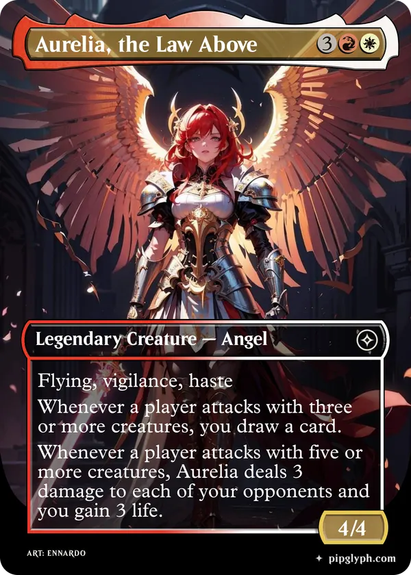 Aurelia, the Law Above — custom MTG-style creature, common rarity