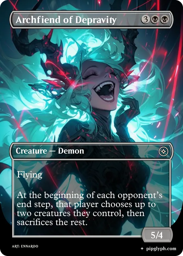Archfiend of Depravity — custom MTG-style creature, common rarity