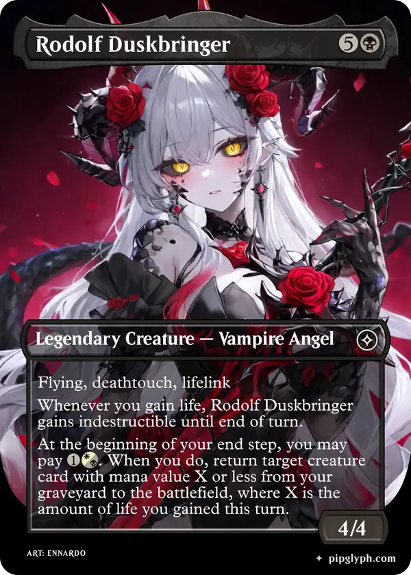 Rodolf Duskbringer — custom MTG-style creature, common rarity