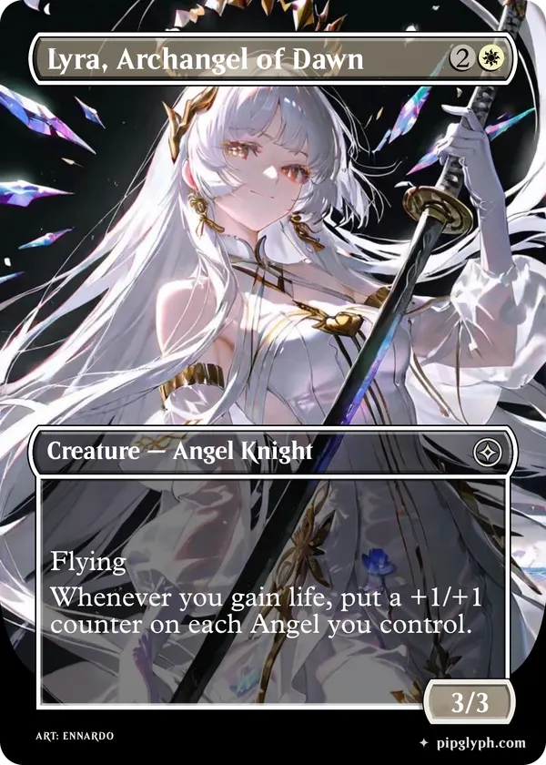 Lyra, Archangel of Dawn — custom MTG-style creature, common rarity