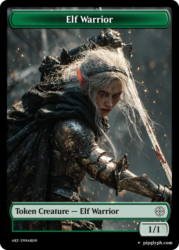 Elf Warrior — custom MTG-style token, common rarity