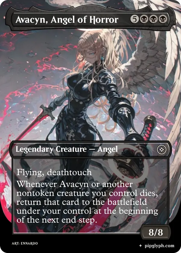 Avacyn, Angel of Horror — custom MTG-style creature, common rarity
