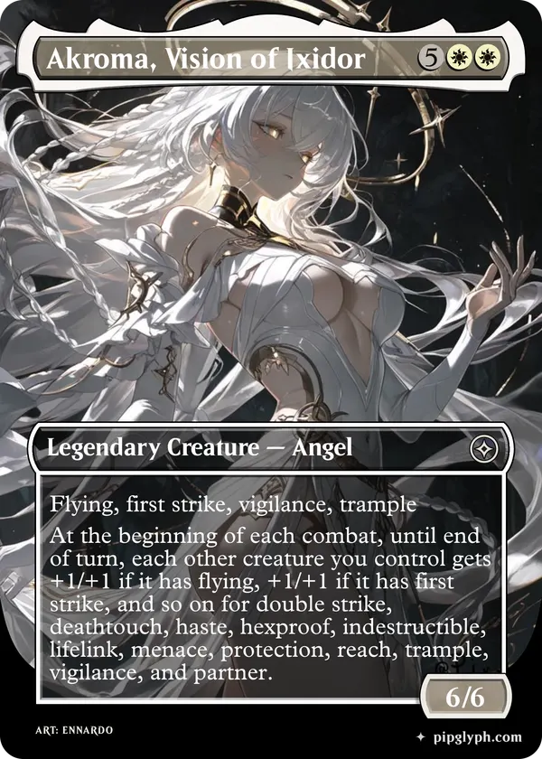 Akroma, Vision of Ixidor — custom MTG-style creature, common rarity