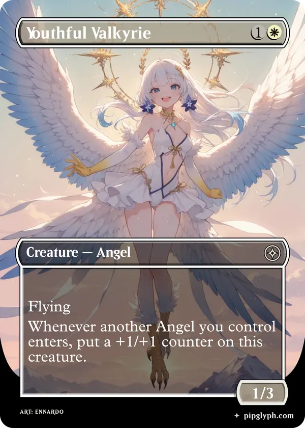 Youthful Valkyrie — custom MTG-style creature, common rarity