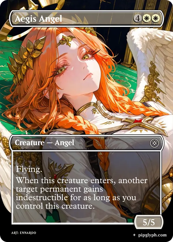 Aegis Angel — custom MTG-style creature, common rarity