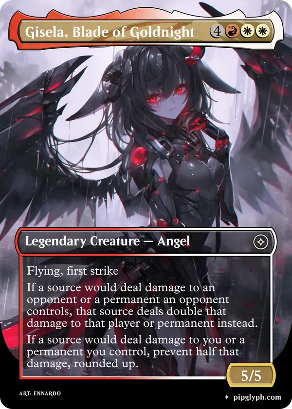 Gisela, Blade of Goldnight — custom MTG-style creature, common rarity