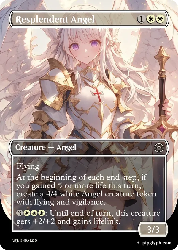Resplendent Angel — custom MTG-style creature, common rarity