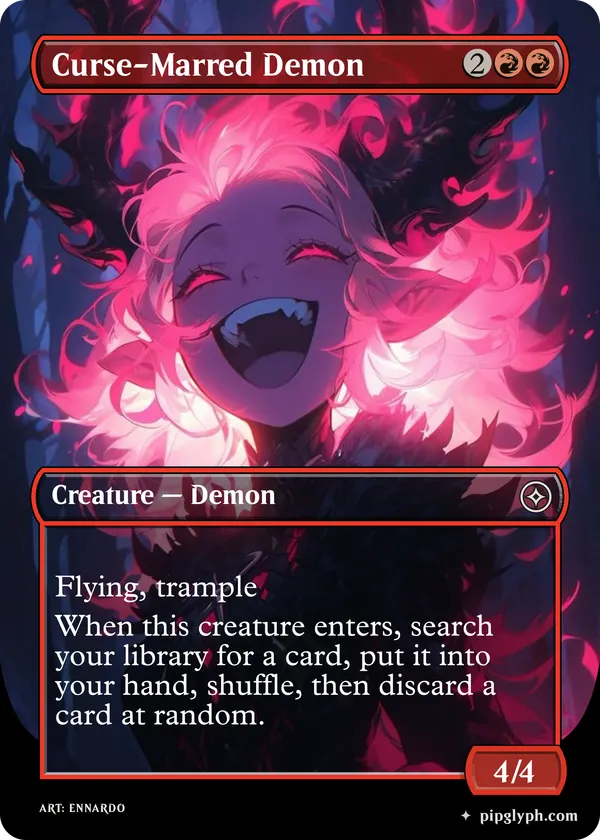 Curse-Marred Demon — custom MTG-style creature, common rarity