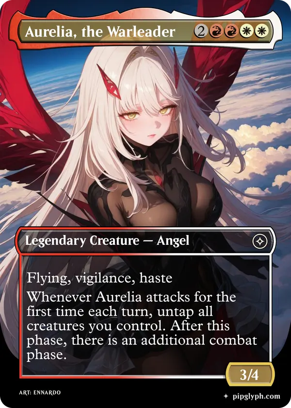 Aurelia, the Warleader — custom MTG-style creature, common rarity