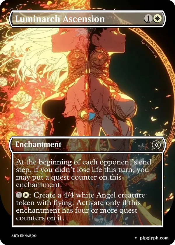 Luminarch Ascension — custom MTG-style enchantment, common rarity