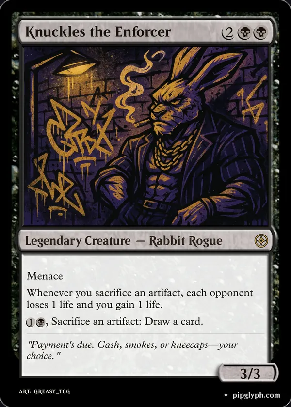 Knuckles the Enforcer — custom MTG-style creature, rare rarity