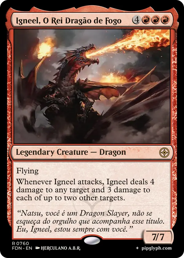Igneel, O Rei Dragão de Fogo — custom MTG-style creature, rare rarity