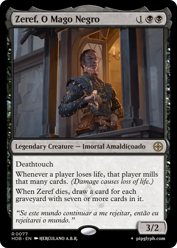 Zeref, O Mago Negro — custom MTG-style creature, rare rarity