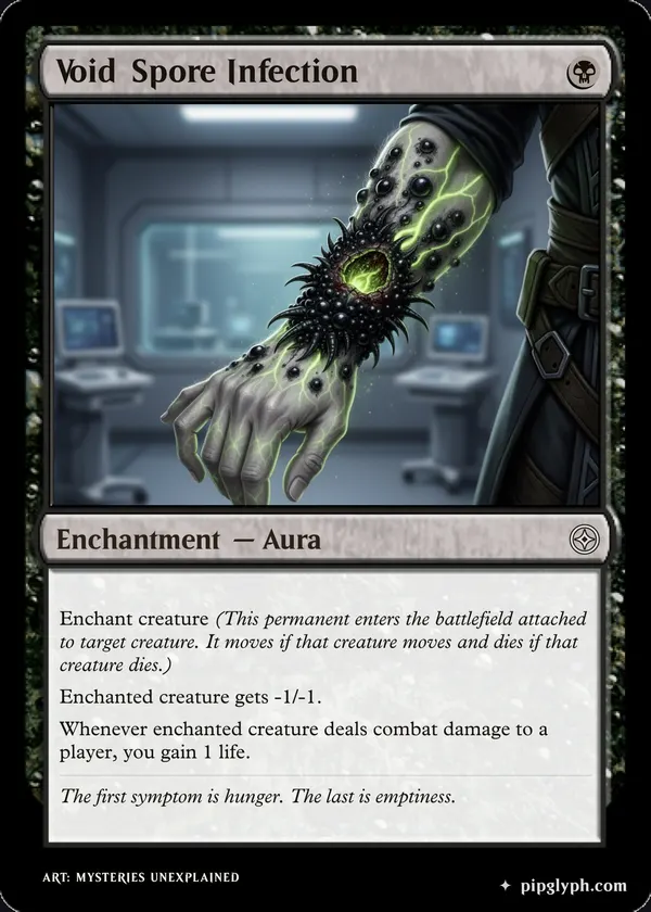 Void Spore Infection — custom MTG-style enchantment, common rarity