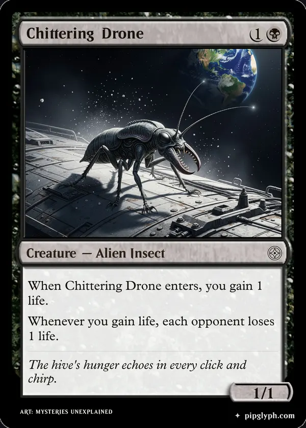 Chittering Drone — custom MTG-style creature, common rarity