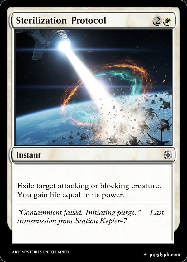 Sterilization Protocol — custom MTG-style instant, uncommon rarity