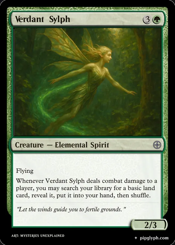 Verdant Sylph — custom MTG-style creature, uncommon rarity