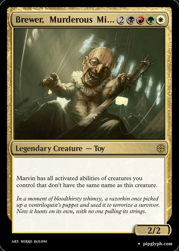 Brewer, Murderous Mimic — custom MTG-style creature, rare rarity
