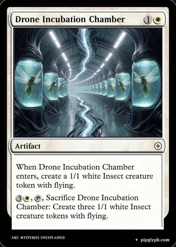 Drone Incubation Chamber — custom MTG-style artifact, common rarity