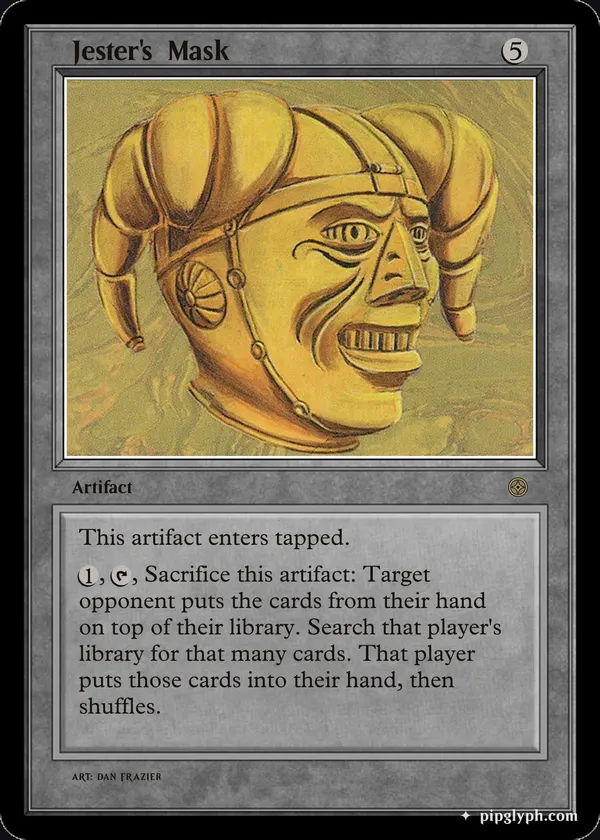 Jester's Mask — custom MTG-style artifact, rare rarity