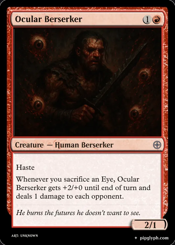 Ocular Berserker — custom MTG-style creature, uncommon rarity