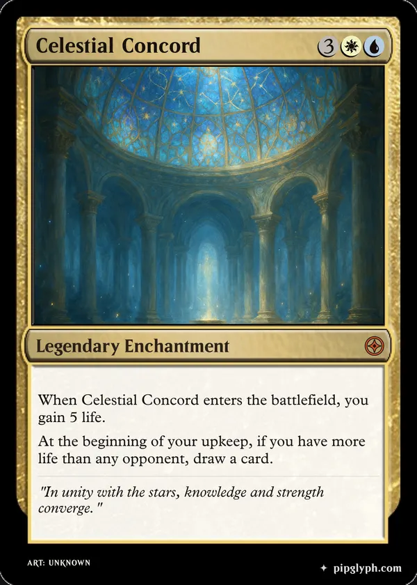 Celestial Concord — custom MTG-style enchantment, mythic rarity
