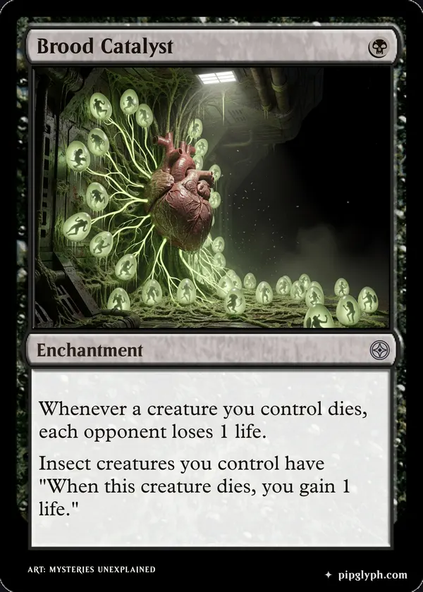 Brood Catalyst — custom MTG-style enchantment, uncommon rarity