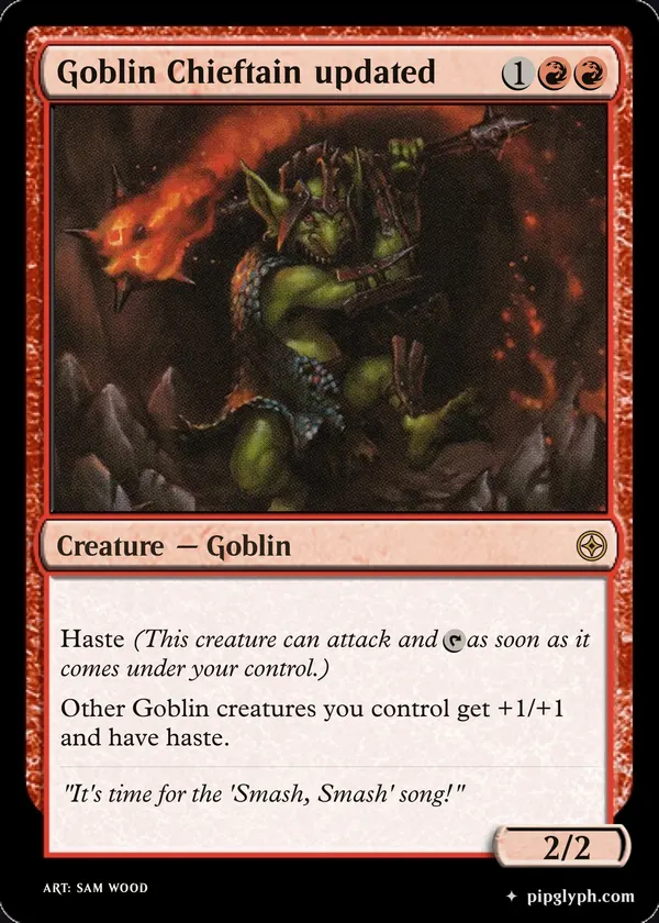Goblin Chieftain updated — custom MTG-style creature, rare rarity