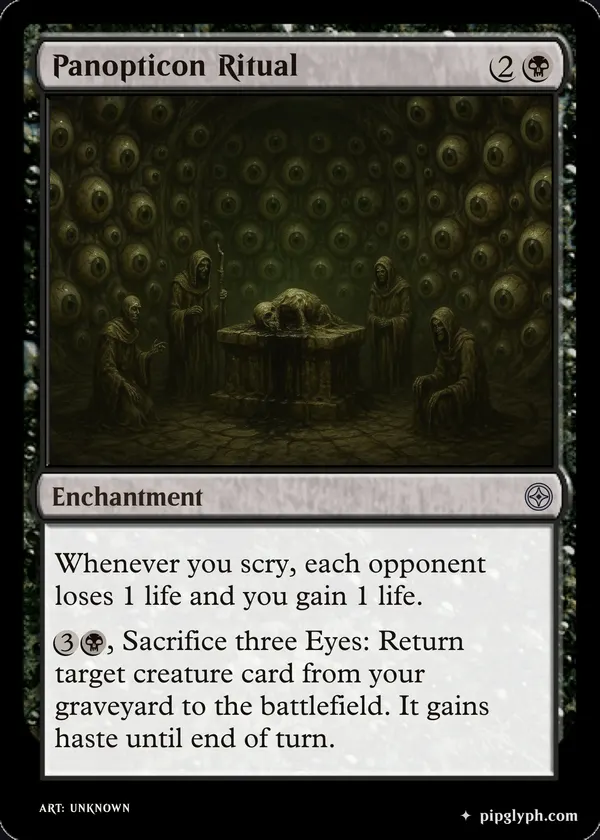 Panopticon Ritual — custom MTG-style enchantment, uncommon rarity