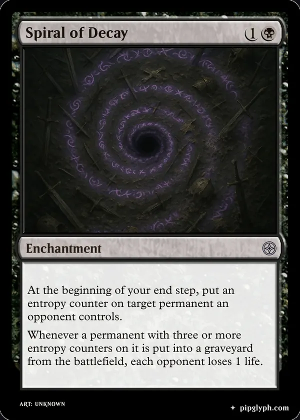 Spiral of Decay — custom MTG-style enchantment, uncommon rarity