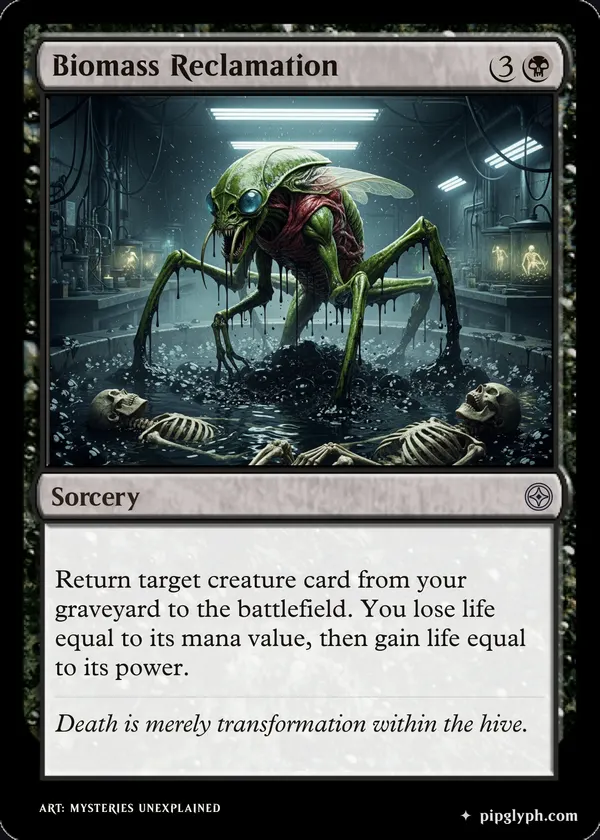 Biomass Reclamation — custom MTG-style sorcery, uncommon rarity