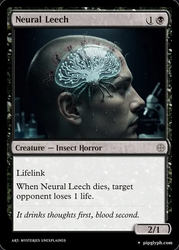 Neural Leech — custom MTG-style creature, common rarity