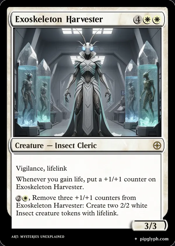 Exoskeleton Harvester — custom MTG-style creature, rare rarity