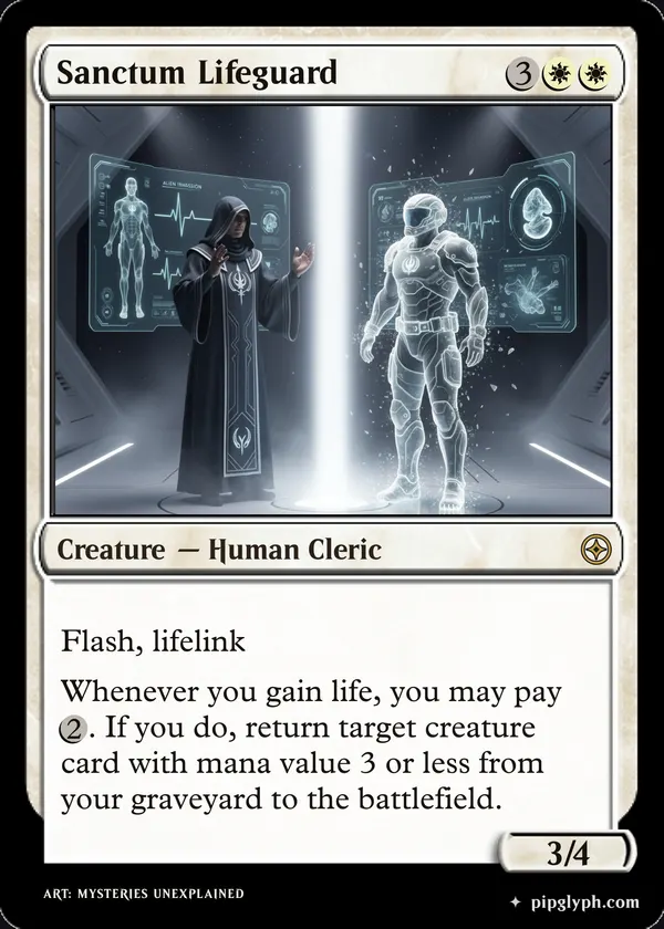 Sanctum Lifeguard — custom MTG-style creature, rare rarity