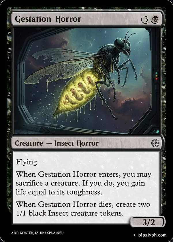 Gestation Horror — custom MTG-style creature, uncommon rarity