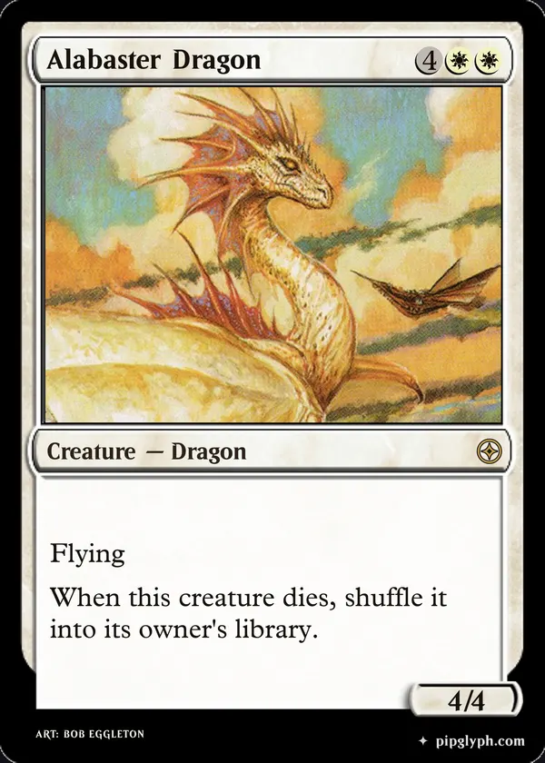 Alabaster Dragon — custom MTG-style creature, rare rarity