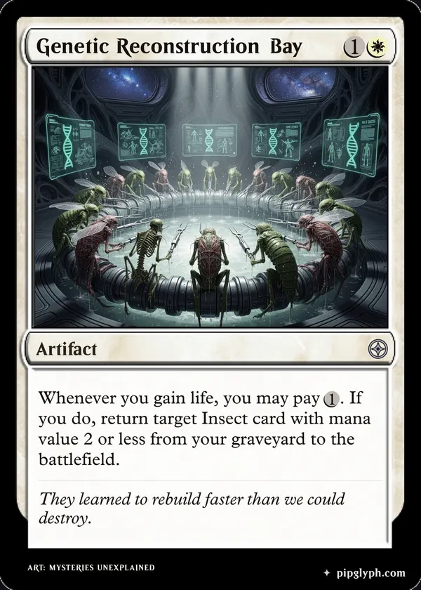 Genetic Reconstruction Bay — custom MTG-style artifact, uncommon rarity