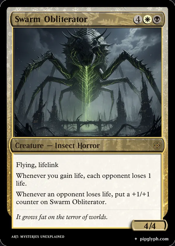 Swarm Obliterator — custom MTG-style creature, rare rarity