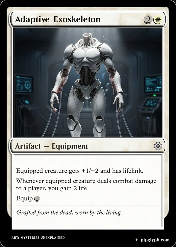 Adaptive Exoskeleton — custom MTG-style artifact, uncommon rarity