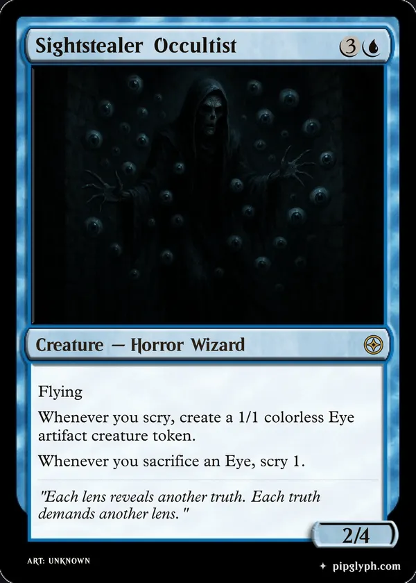 Sightstealer Occultist — custom MTG-style creature, rare rarity