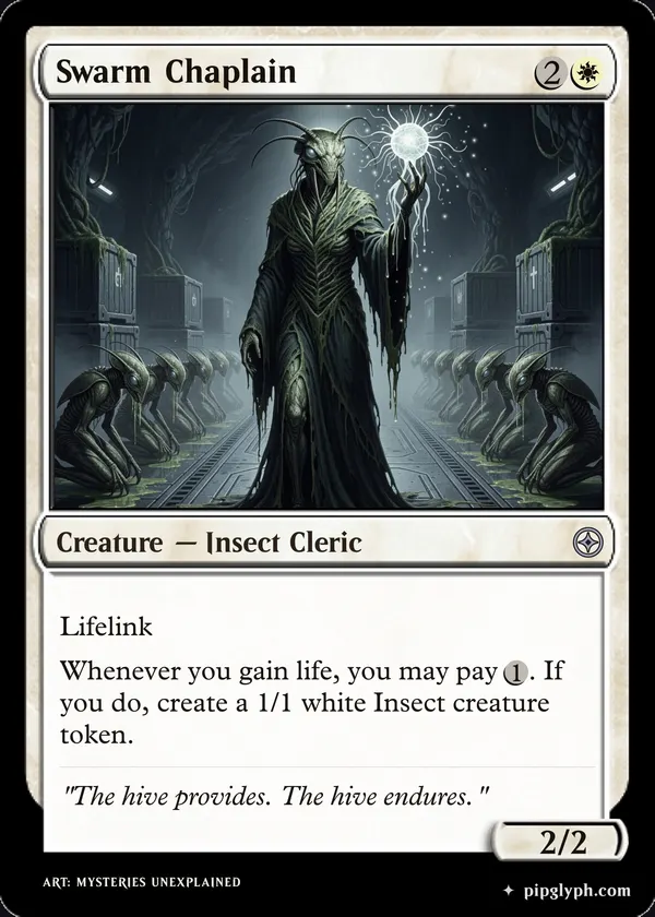 Swarm Chaplain — custom MTG-style creature, uncommon rarity
