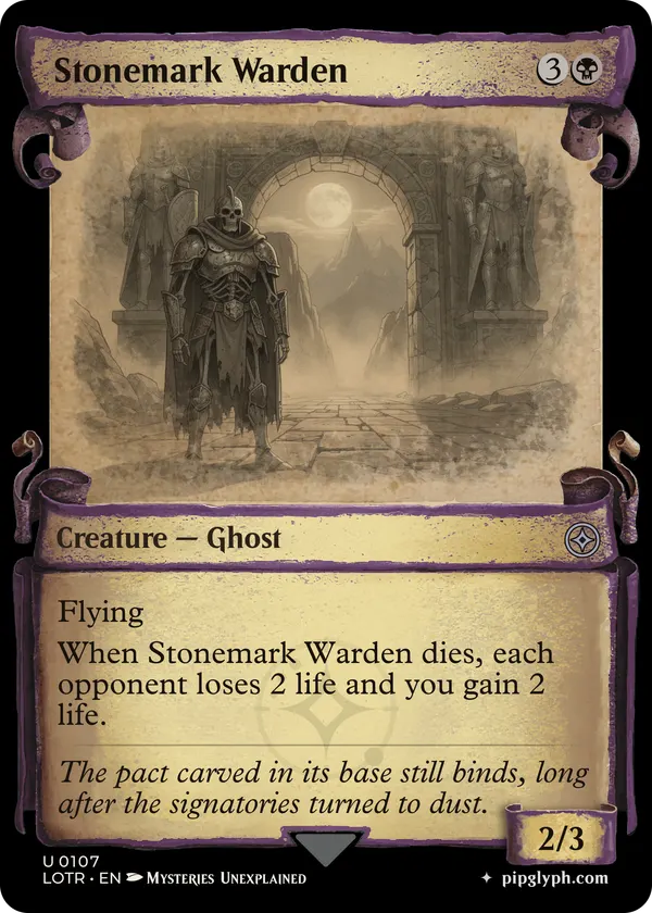 Stonemark Warden — custom MTG-style creature, uncommon rarity
