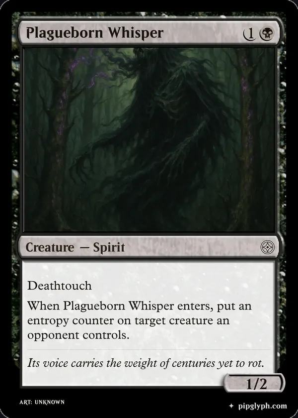 Plagueborn Whisper — custom MTG-style creature, common rarity