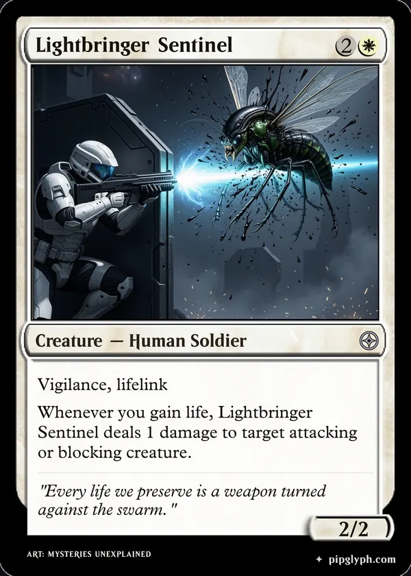Lightbringer Sentinel — custom MTG-style creature, uncommon rarity
