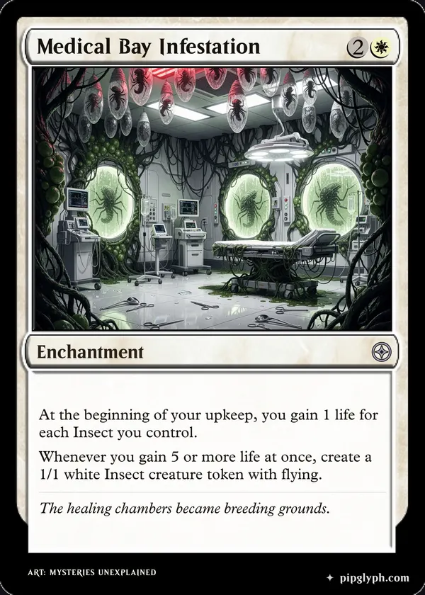 Medical Bay Infestation — custom MTG-style enchantment, uncommon rarity