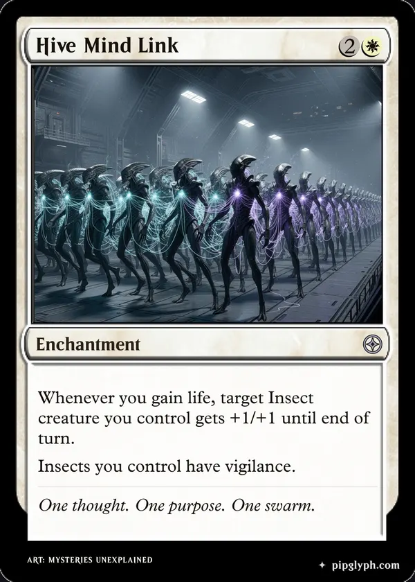 Hive Mind Link — custom MTG-style enchantment, uncommon rarity