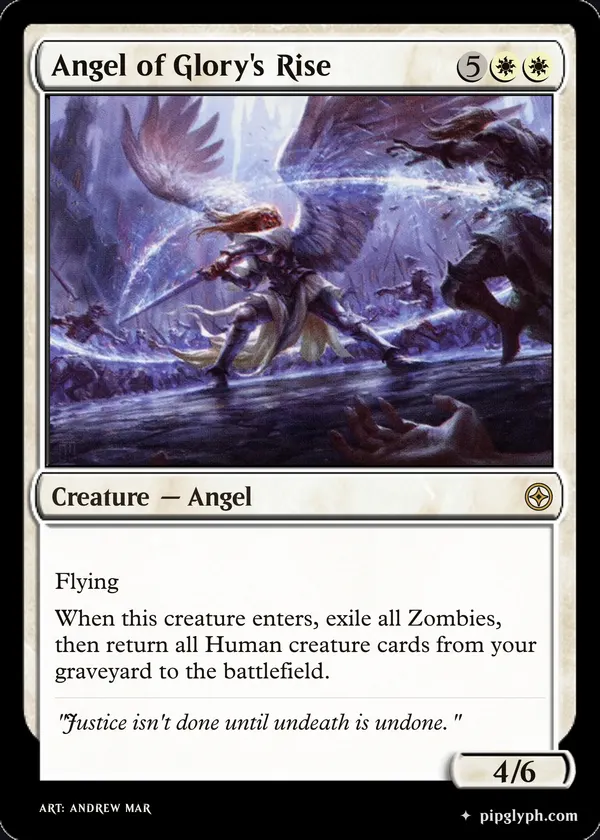 Angel of Glory's Rise — custom MTG-style creature, rare rarity