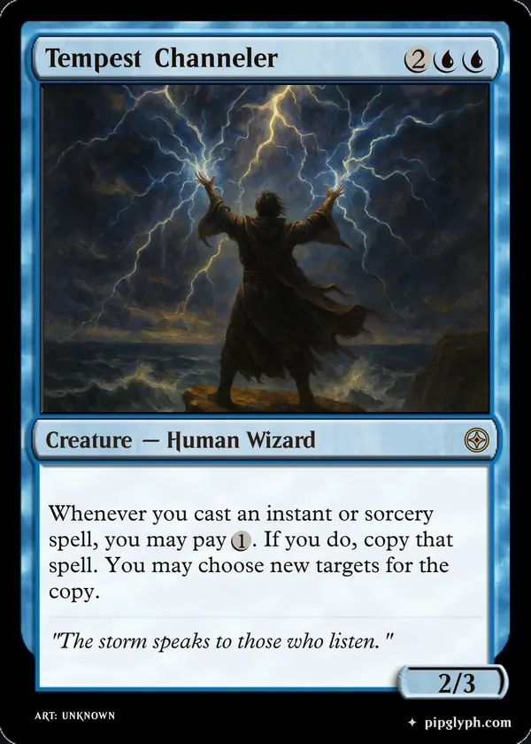 Tempest Channeler — custom MTG-style creature, rare rarity