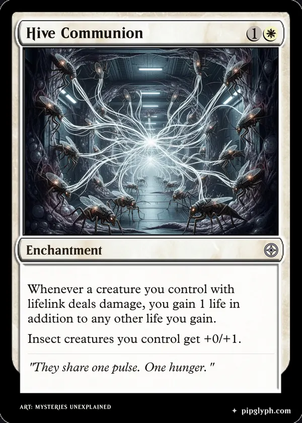 Hive Communion — custom MTG-style enchantment, uncommon rarity
