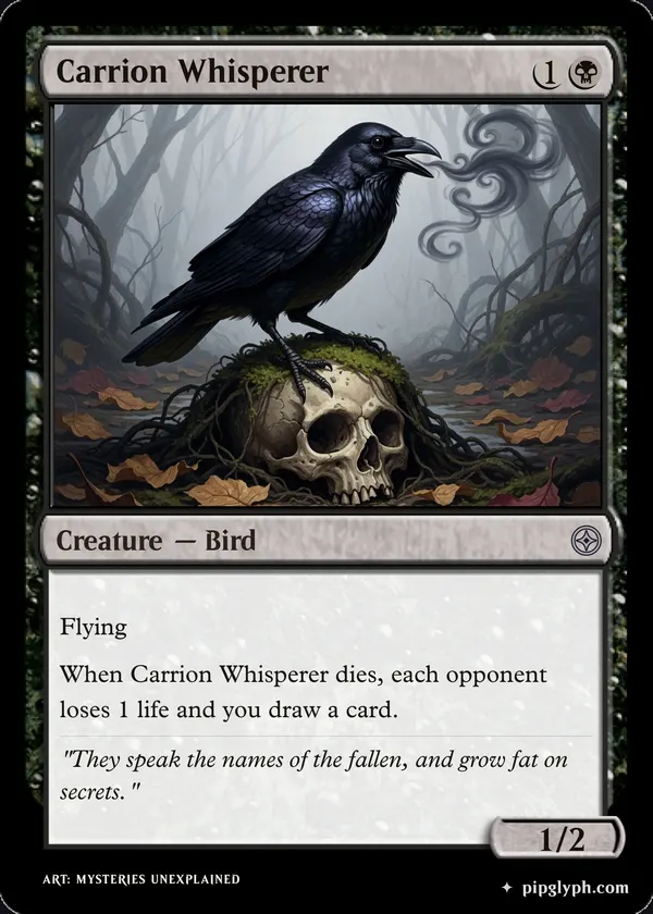 Carrion Whisperer — custom MTG-style creature, uncommon rarity